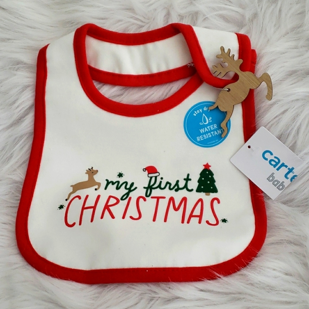 All💋5/$25 Baby's 1st Christmas Bib